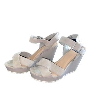 Open Toe Grey High Heels New Look